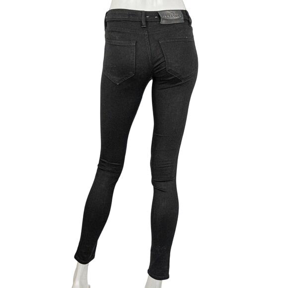 ALL SAINTS Women's Button Mast Skinny Jeans Jet Black size 24 - Picture 3 of 11